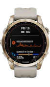 Garmin Fenix 7S Sapphire Solar Cream Gold Titanium image